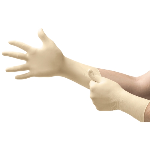 MON306878CS - Ansell - Exam Glove Ultra One&reg; NonSterile Powder Free Latex Ambidextrous Textured Fingertips White Not Chemo Approved X-Large
