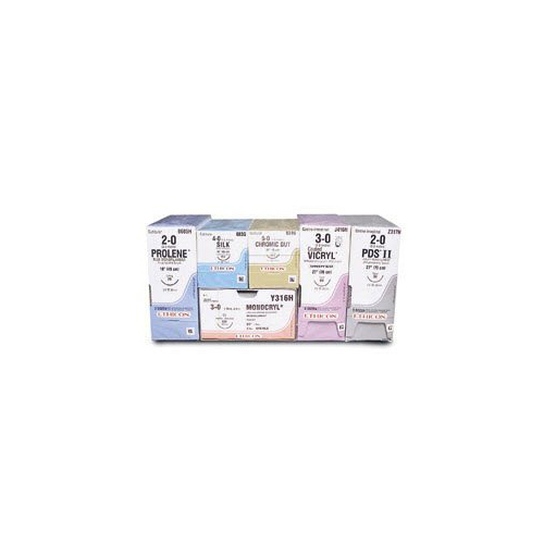 MON3098BX - J & J Healthcare Systems - J & J Healthcare Systems Nonabsorbable Suture with Needle Nurolon Nylon CT-1 1/2 Circle Taper Point Needle Size 0 Braided
