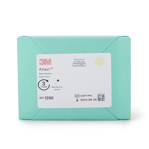 MON310144CS - 3M - Attest Rapid Readout Sterilization Biological Indicator Pack Steam, 25/CS