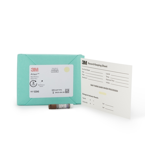 MON310144CS - 3M - Attest Rapid Readout Sterilization Biological Indicator Pack Steam, 25/CS