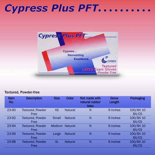 MON316018CS - McKesson - McKesson Exam Glove Cypress Plus&reg; PFT Medium NonSterile Latex Standard Cuff Length Fully Textured Ivory Not Chemo Approved, 1000/CS