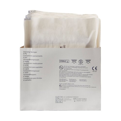 MON319263CS - Cardinal Health - Cardinal Health Sponge Dressing Excilon Poly / Rayon 6-Ply 4" x 4" Square, 600 EA/CS