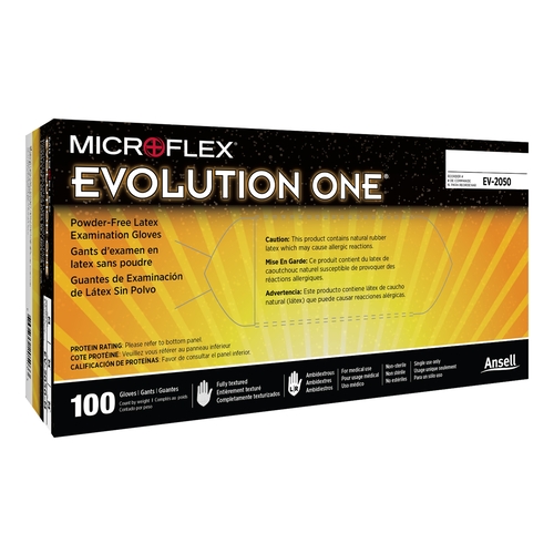 MON321826CS - Microflex Medical - Exam Glove Evolution One Small NonSterile Latex Standard Cuff Length Fully Textured White Not Rated, 1000/CS