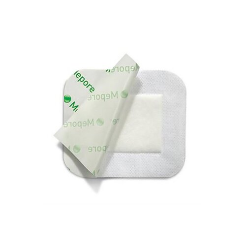 MON324384CS - Molnlycke Healthcare - Molnlycke Healthcare Adhesive Dressing Mepore 3.6" x 4" Viscose Nonwoven Coated with a Polymer Layer Square White Sterile, 400 EA/CS