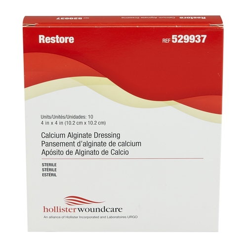 MON329626BX - Hollister - Hollister Calcium Alginate Dressing Restore 4" x 4" Square Calcium Alginate Sterile, 10 EA/BX