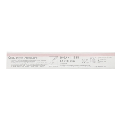 MON330002EA - BD - BD Peripheral IV Catheter Insyte-N&reg; 20 Gauge 1.16" Retracting Needle