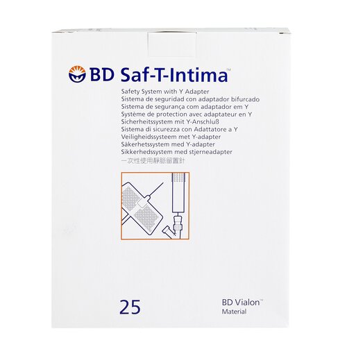 MON330108EA - BD - BD Peripheral Catheter System Saf-T-Intima&reg; 24 Gauge 3/4" Retracting Needle