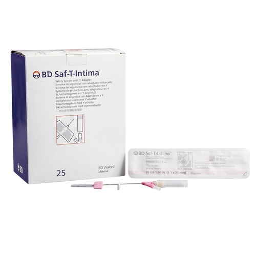 MON330112EA - BD - BD Peripheral Catheter System Saf-T-Intima&reg; 20 Gauge 1" Retracting Needle