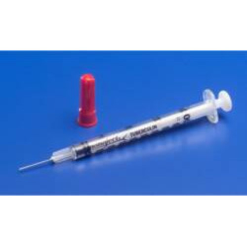 MON331966CS - Covidien - Tuberculin Syringe with Needle Monoject 1 mL 25 Gauge 5/8 Inch Attached Needle Without Safety