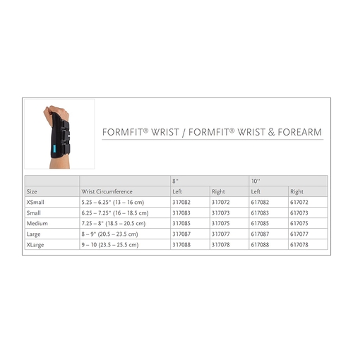 MON341414EA - Ossur - Wrist Splint Form Fit&reg; Contoured Lycra Right Hand White Medium