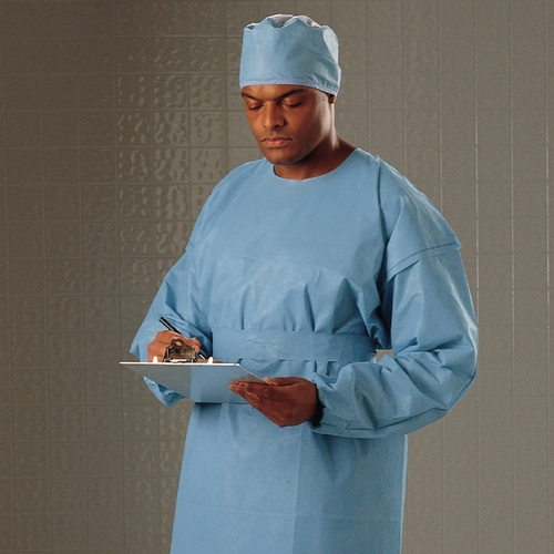 MON342891CS - Halyard - Halyard Protective Procedure Gown X-Large Blue NonSterile Not Rated Disposable, 60/CS