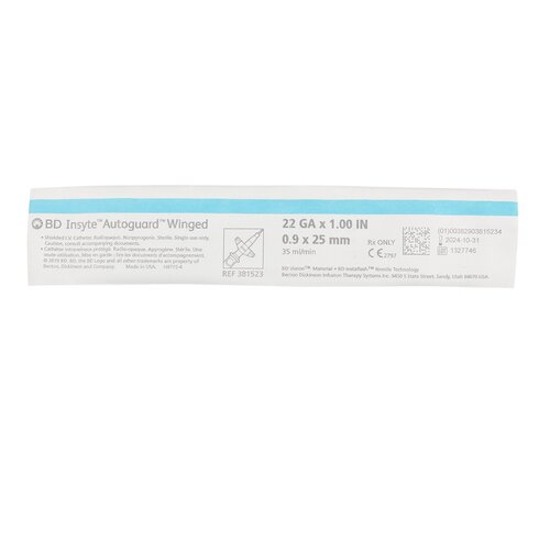 MON345966EA - BD - BD Peripheral IV Catheter Insyte&reg; Autoguard&reg; 22 Gauge 1" Retracting Needle