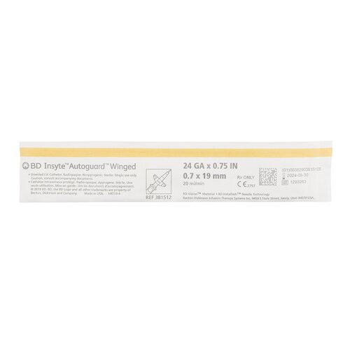 MON345967EA - BD - BD Peripheral IV Catheter Insyte-N&reg; 24 Gauge 3/4" Retracting Needle