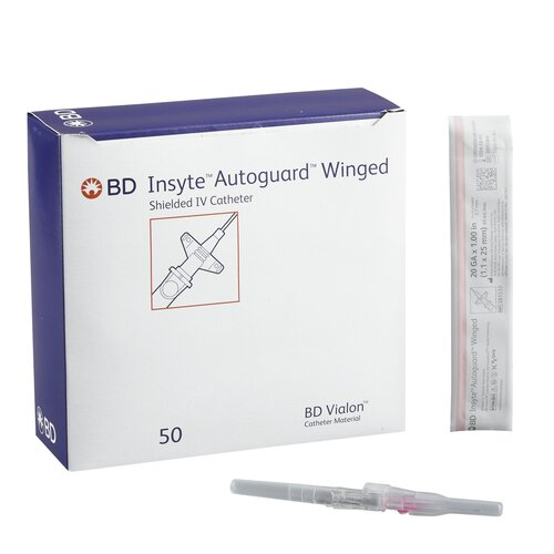 MON345968CS - BD - BD Peripheral IV Catheter Insyte&reg; Autoguard&reg; 20 Gauge 1" Retracting Needle, 50 EA/BX, 4BX/CS
