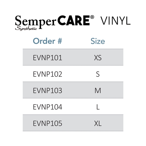 MON356044CS - Sempermed USA - Exam Glove Sempermed Synthetic Medium NonSterile Vinyl Standard Cuff Length Smooth Clear Not Chemo Approved, 1000 EA/CS