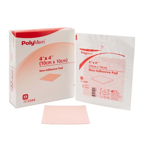 MON359710CS - Ferris Mfg - Ferris Mfg Non-Adhesive Pad Dressing PolyMem&reg; 4 x 4", 15 EA/BX, 4BX/CS