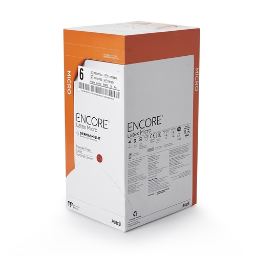 MON362175BX - Ansell - Ansell Surgical Glove Encore&reg; MicrOptic&reg; Sterile Brown Powder Free Latex Hand Specific Smooth Not Chemo Approved Size 6, 50PR/BX