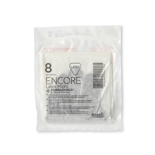 MON362179CS - Ansell - Ansell Surgical Glove ENCORE Latex Micro Size 8 Sterile Latex Standard Cuff Length Micro-Textured Brown Chemo Tested, 200 EA/CS