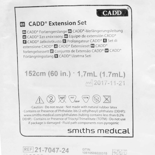 CADD IV Extension Set 60 inch Sterile No Filter - Betty Mills