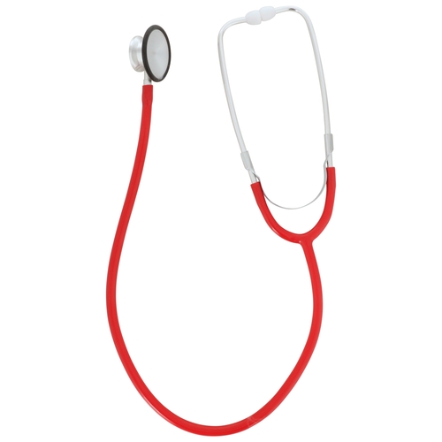 MON363749EA - McKesson - Binaural Stethoscope entrust&reg; Performance Red 1-Tube 22 Inch Dual Head