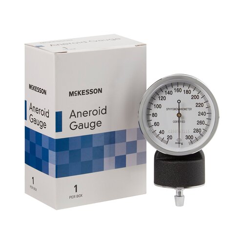 MON363783EA - McKesson - Blood Pressure Unit Gauge entrust&reg; Performance Black Body, White Face with Black Numbers Standard Aneroid Sphygmomanometers (01-775 Series)