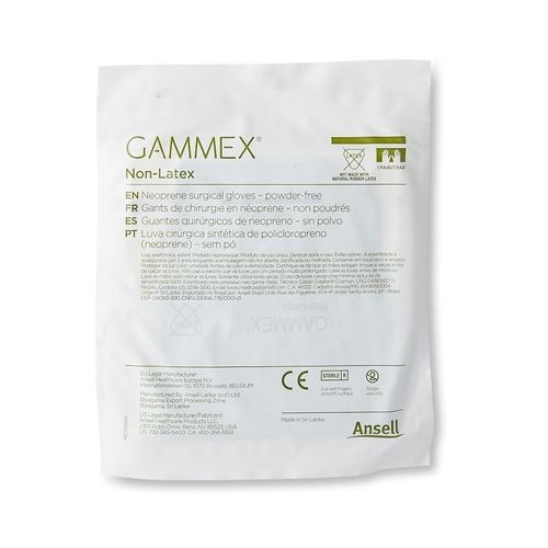 MON364343BX - Ansell - Ansell Surgical Glove GAMMEX Non-Latex Size 6 Sterile Polyisoprene Standard Cuff Length Micro-Textured Green Chemo Tested, 50 EA/BX
