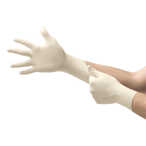 MON365973CS - Ansell - Ansell Exam Glove Diamond Grip Plus Small NonSterile Latex Standard Cuff Length Fully Textured White Not Chemo Approved, 1000 EA/CS