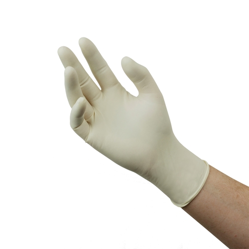 MON365974CS - Ansell - Exam Glove Diamond Grip Plus Medium NonSterile Latex Standard Cuff Length Fully Textured White Not Chemo Approved, 1000 EA/CS