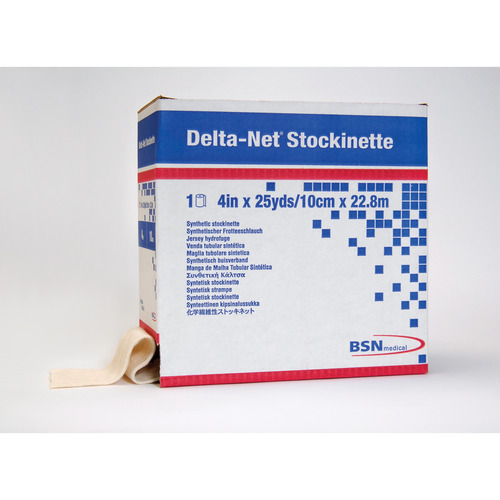 MON368919RL - BSN Medical - BSN Medical Stockinette Undercast Delta-Net&reg; 4 Inch X 25 Yard Synthetic NonSterile, 1/RL