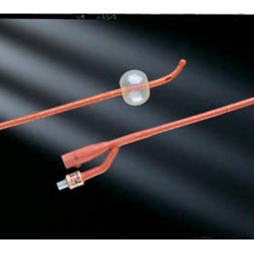 MON371602CS - Bard Medical - Foley Catheter Bardex I.C. 2-Way Coude Tip 5 cc Balloon 18 Fr. Red Rubber