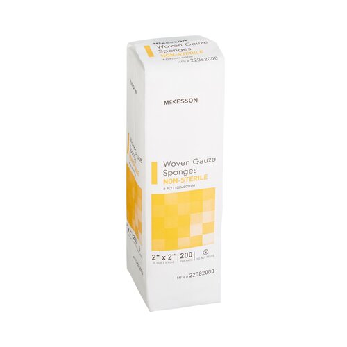 MON373772BX - McKesson - McKesson Sponge Dressing Medi-Pak Performance Cotton Gauze 8-Ply 2" x 2" Square, 200 EA/PK