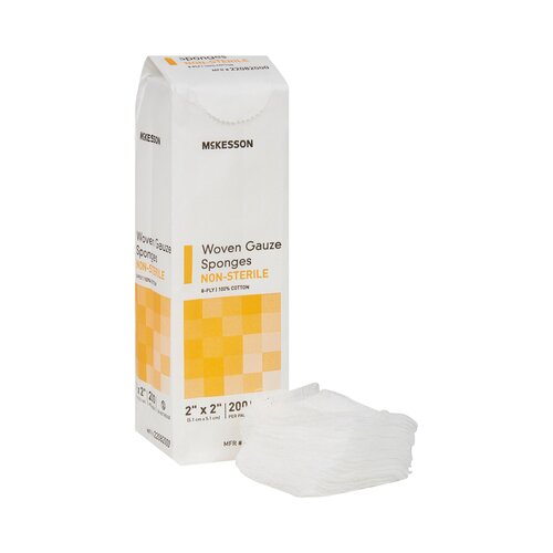 MON373772BX - McKesson - McKesson Sponge Dressing Medi-Pak Performance Cotton Gauze 8-Ply 2" x 2" Square, 200 EA/PK