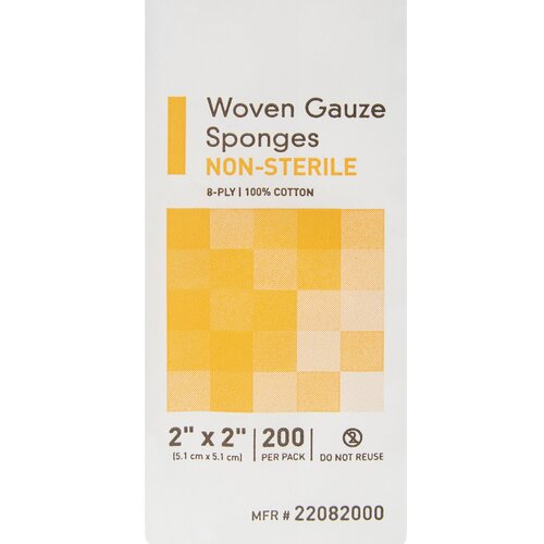 MON373772BX - McKesson - McKesson Sponge Dressing Medi-Pak Performance Cotton Gauze 8-Ply 2" x 2" Square, 200 EA/PK