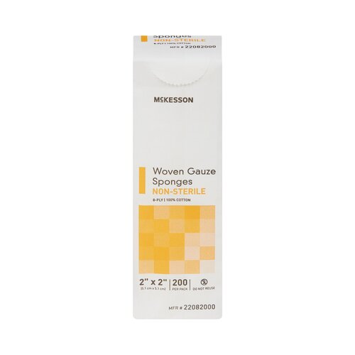 MON373772BX - McKesson - McKesson Sponge Dressing Medi-Pak Performance Cotton Gauze 8-Ply 2" x 2" Square, 200 EA/PK