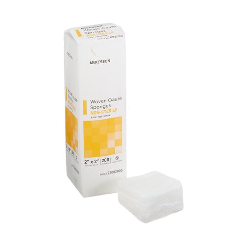 MON373772BX - McKesson - McKesson Sponge Dressing Medi-Pak Performance Cotton Gauze 8-Ply 2" x 2" Square, 200 EA/PK