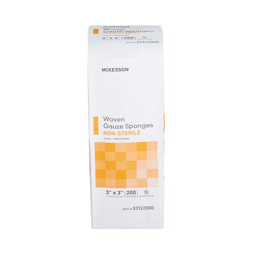 MON373776CS - McKesson - McKesson Sponge Dressing Medi-Pak Performance Cotton Gauze 12-Ply 3" x 3" Square, 4000 EA/CS