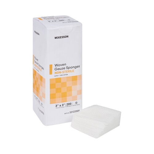 MON373776CS - McKesson - McKesson Sponge Dressing Medi-Pak Performance Cotton Gauze 12-Ply 3" x 3" Square, 4000 EA/CS