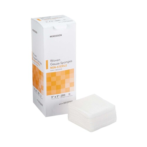 MON373776CS - McKesson - McKesson Sponge Dressing Medi-Pak Performance Cotton Gauze 12-Ply 3" x 3" Square, 4000 EA/CS