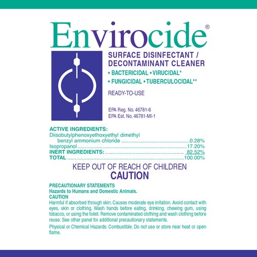 MON381083CS - Metrex Research - Metrex Research Envirocide&reg; Surface Disinfectant Cleaner Liquid 1 gal. Container, 4 EA/CS
