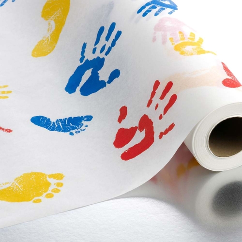 MON381678CS - GF Health - Table Paper Tiny Tracks&trade; 18 Inch White Crepe, 12/CS