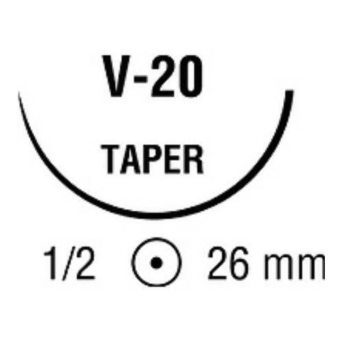 MON387760BX - Covidien - Absorbable Suture with Needle Biosyn&trade; Polyester V-20 1/2 Circle Taper Point Needle Size 2 - 0 Monofilament