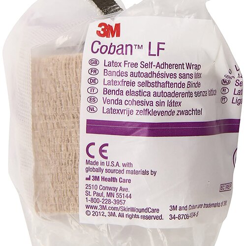 MON388423EA - 3M - 3M 2" x 5 yard (50mm x 4.5m) Latex Free Self-Adherent Wrap, Non-sterile, Tan