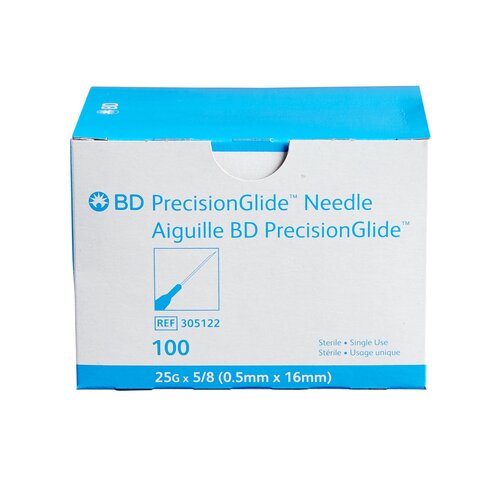 MON396CS - BD - BD Hypodermic Needle PrecisionGlide&trade; Without Safety 25 Gauge 5/8 Inch, 100 EA/BX, 10BX/CS