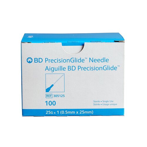 MON398CS - BD - BD Hypodermic Needle PrecisionGlide&trade; Without Safety 25 Gauge 1 Inch, 100 EA/BX, 10BX/CS