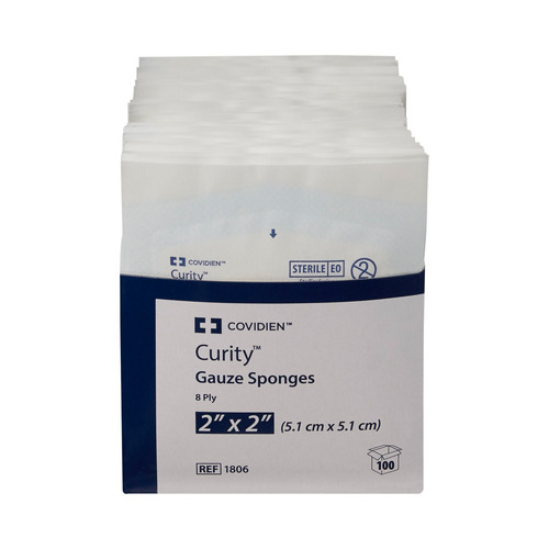 MON401579CS - Cardinal Health - Cardinal Health Sponge Dressing Curity Gauze 8-Ply 2" x 2" Square, 3000 EA/CS