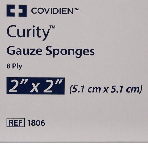 MON401579CS - Cardinal Health - Cardinal Health Sponge Dressing Curity Gauze 8-Ply 2" x 2" Square, 3000 EA/CS