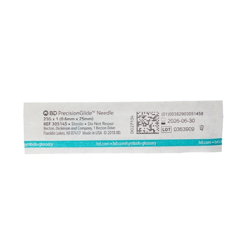 MON402CS - BD - BD Hypodermic Needle PrecisionGlide&trade; Without Safety 23 Gauge 1 Inch, 100 EA/BX, 10BX/CS
