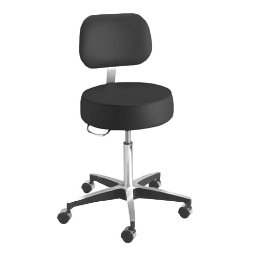MON407104EA - McKesson - Exam Stool Backrest Pneumatic Height Adjustment 5 Casters Black