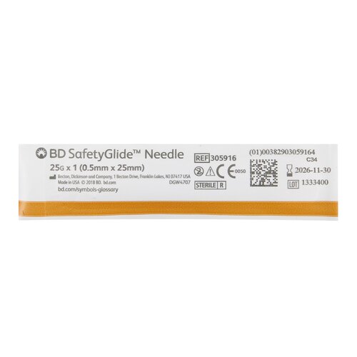 ❥ⓚ❥ BD SafetyGlide™ Needle 25 G x 1 in. - 305916 | BD