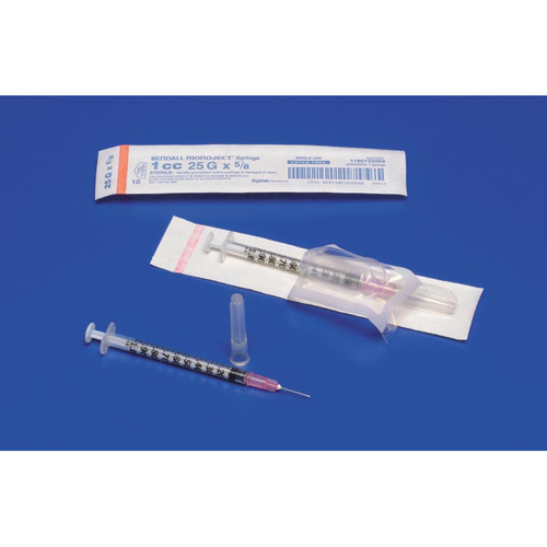 MON414593CS - Covidien - Tuberculin Syringe with Needle Monoject&reg; 1 mL 26 Gauge 3/8" Detachable Needle Without Safety, 100/BX, 5BX/CS